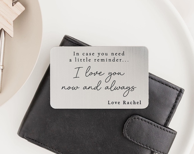 Personalised Wallet Insert | Engraved Gift For Him | Valentine’s Day Gift | Birthday Gift | Partner Boyfriend Husband Hubby Gift