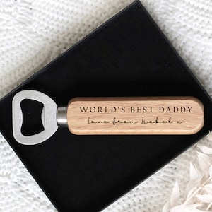 Personalised World's Best Dad Wooden Bottle Opener | Father's Day Gift for Dad Daddy Grandad Grandpa Uncle | Dad Daddy Grandad Birthday Gift