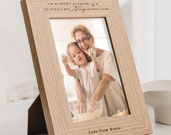 World's Best Nanny Belongs To Me | Mother's Day Photo Frame | Grandma Birthday Gift | New Grandma, Nana, Nanny, Nana, Nonna Gift