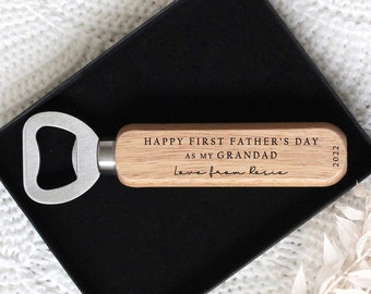 Personalised First Father's Day as My Daddy Wooden Bottle Opener | Father's Day Gift For Daddy Grandad | Gift For Him | Beer Bottle Opener