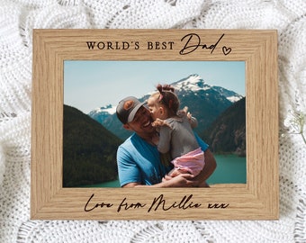 Personalised Photo Block Wooden 6x4" or 7x5" Picture Frame Mummy Daddy Poem Gift 