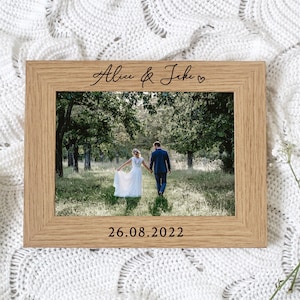 Wedding Gift | Engraved Wedding Frame | With Date | For 7X5 or 6x4 Picture | Engagement or Wedding Photo Frame