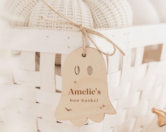 Halloween Boo Basket Name Tag | Baby's First Halloween Keepsake Decoration | Boo Basket Tag | Halloween Ghost Gift Decoration
