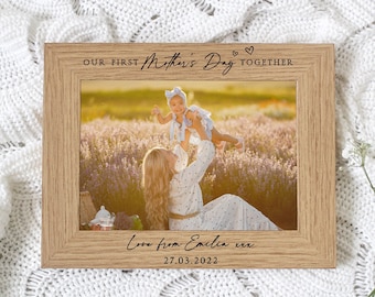 Our First Mother's Day Together | Personalised Engraved Photo Frame | For 7x5 or 6x4 inch Picture | Ideal Mother's Day Gift