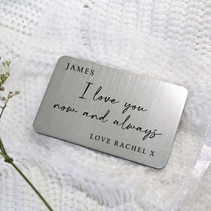 Personalised Wallet Insert | Engraved Gift For Him | Valentine’s Day Gift | Birthday Gift | Partner Boyfriend Husband Hubby Gift