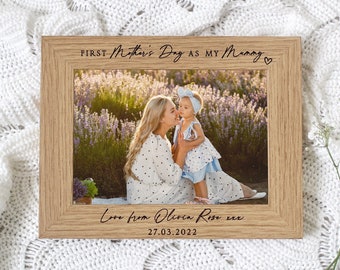 First Mother's Day as My Mummy | Personalised Engraved Photo Frame | For 7x5 or 6x4 inch Picture | Ideal Mother's Day Gift