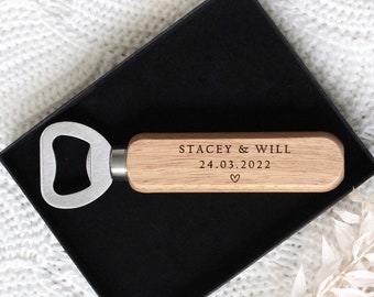 Personalised Engraved Wooden Bottle Opener | Valentines Gift | Couple Gift | Engagement Gift | Gift For Boyfriend | Important Special Date