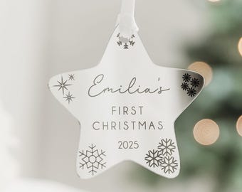 Baby's First Christmas Ornament | Babys 1st Xmas Keepsake Christmas Bauble | Babys First Xmas Tree Decoration | Baby's First Christmas