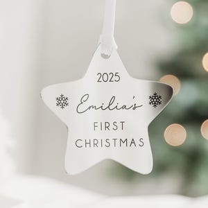 Baby&#39;s First Christmas Ornament | Babys 1st Xmas Keepsake Christmas Bauble | Babys First Xmas Tree Decoration | Baby&#39;s First Christmas