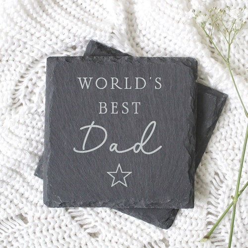Grandad Coaster/Father's Day Gift/Gift For Dad/Gift for him/Daddy keepsake Personalised World's Best Daddy Uncle 