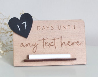 Custom Countdown To Any Big Occasion | Personalised Wooden Countdown Plaque | Engraved Chalk Countdown Plaque | Gift for any Event Occasion