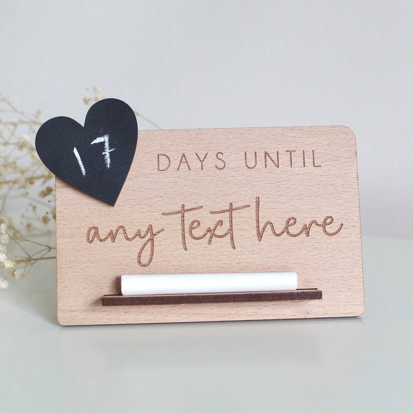 Custom Countdown To Any Big Occasion | Personalised Wooden Countdown Plaque | Engraved Chalk Countdown Plaque | Gift for any Event Occasion