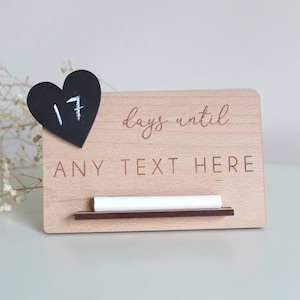 Custom Countdown To Any Big Occasion | Personalised Wooden Countdown Plaque | Engraved Chalk Countdown Plaque | Gift for any Event Occasion