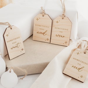 Something You Want Need Wear Read Christmas Gift Tag Set | Mindful Gifting | Christmas Eve Box Present Gift Tags | Mindful Christmas Tags