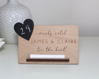 Personalised Wedding Countdown Plaque | Engraved Chalk Plaque | Engagement Gift | Gift for Couple | Days Weeks Until Mr and Mrs | Mr & Mrs