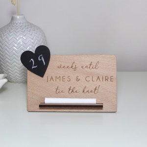 Personalised Wedding Countdown Plaque | Engraved Chalk Plaque | Engagement Gift | Gift for Couple | Days Weeks Until Mr and Mrs | Mr & Mrs