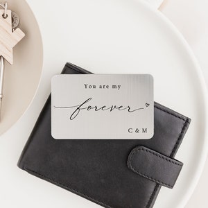 Billetera personalizada con texto "Eres mi amor por siempre" / Regalo romántico para él / Regalo de cumpleaños para pareja, esposo, novio, esposo