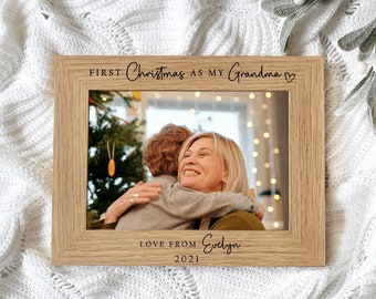 First Christmas as my Grandma, Daddy, Uncle, Auntie | Personalised Engraved Photo Frame | 7x5 6x4 Picture Frame | Stocking Filler Keepsake