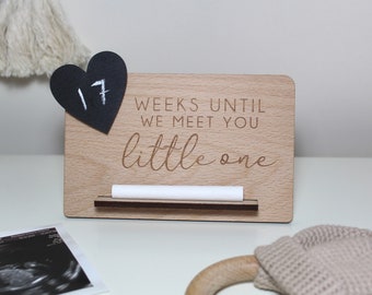 Personalised Baby Arrival Countdown Plaque | Engraved Chalk Plaque | Pregnancy Gift | Baby Announcement | New Baby | Due Date Countdown