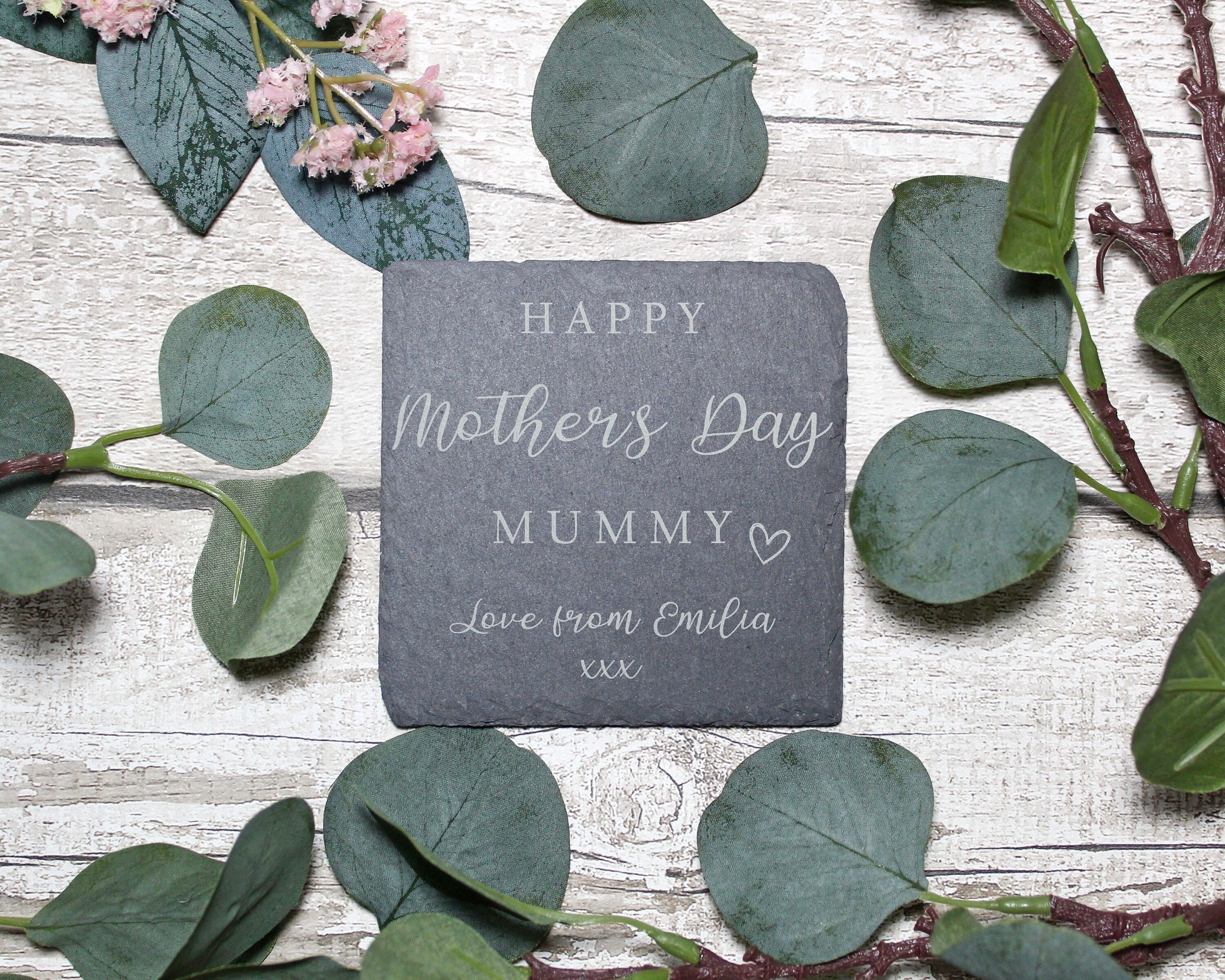 Personalised Slate Coaster Mother's Day Laser Engraved Etsy