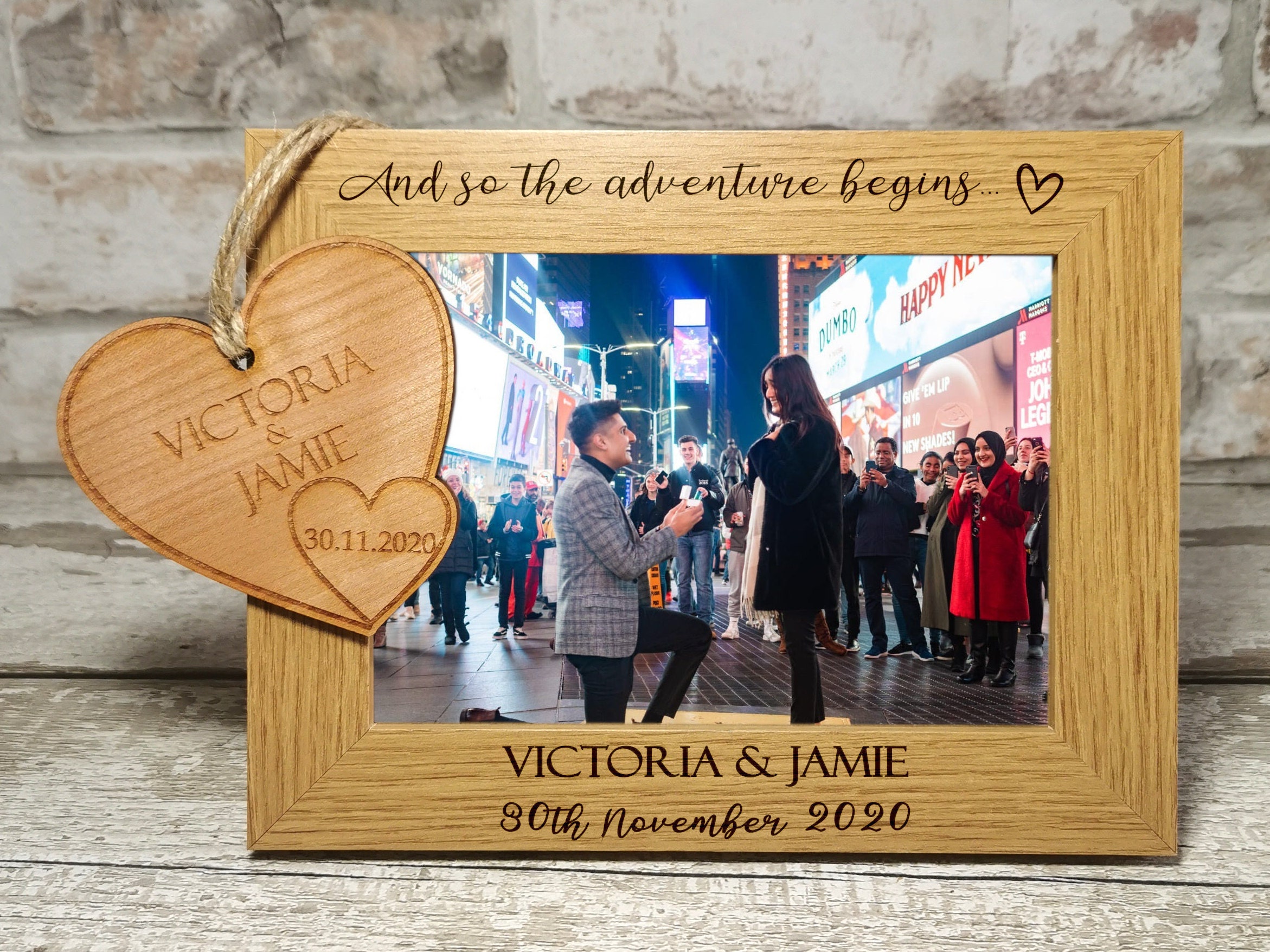 Personalised Engagement Photo Frame Engraved 7x5 Picture Etsy