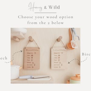 Toy Kitchen Sign | Children's Play Cafe Kitchen Menu | Wooden Play Cafe Wooden Menu | Play Kitchen Accessories | Playroom Role Play Decor image 6