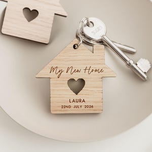 Llaveros de regalo para tu primer hogar / Llaveros de roble para tu primer hogar / Llaveros de recuerdo para tu primer hogar / Regalo para tu primera casa en pareja / Llaveros para tu nuevo hogar My New Home