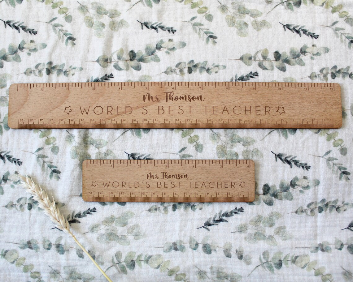 Personalised Ruler Teacher Gift Wooden Ruler Gift For Etsy