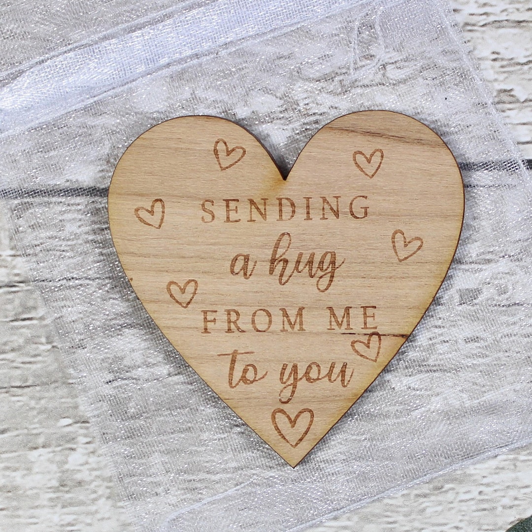 Little Pocket Hug Wooden Heart Token Isolation Gift Missing You Someone
