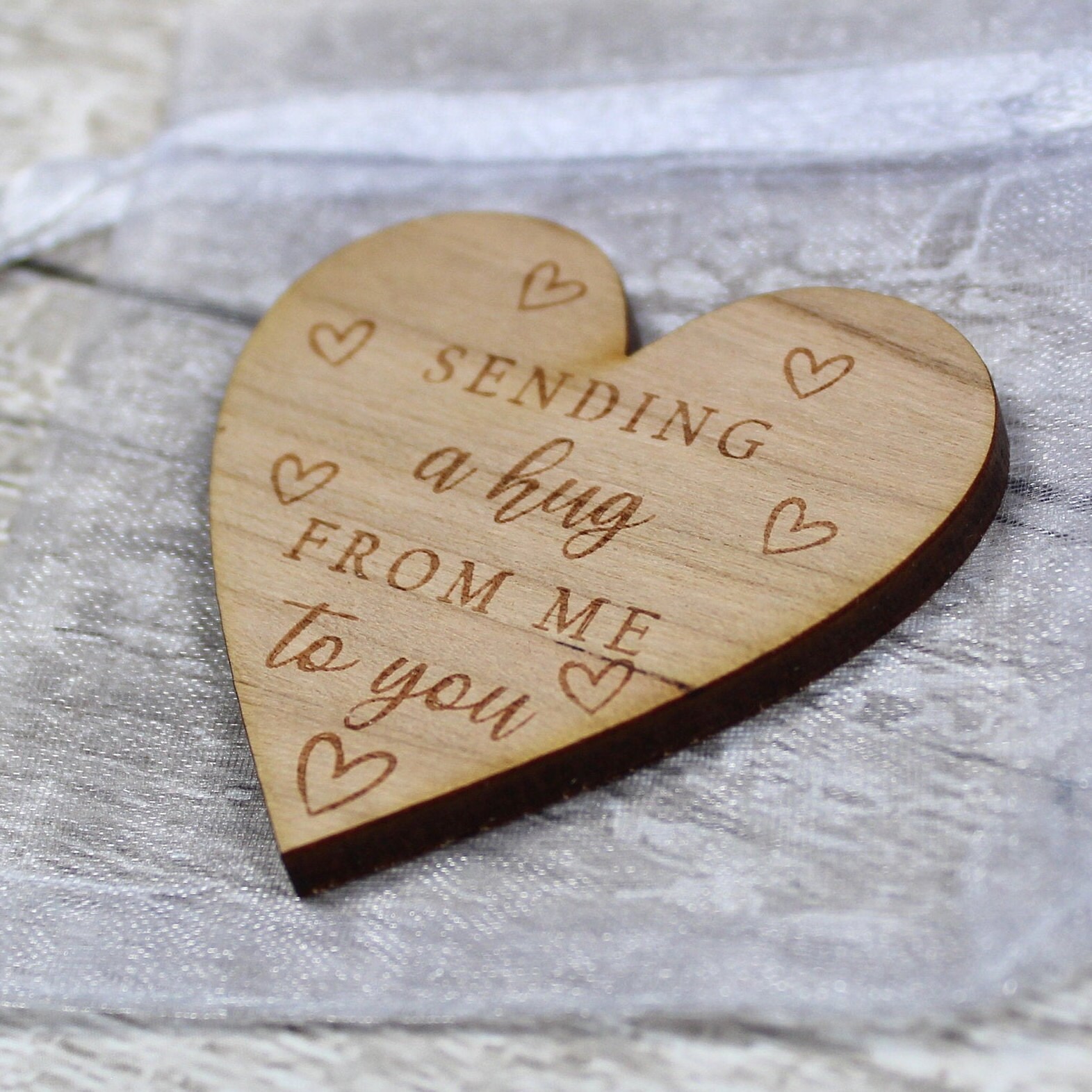 Little Pocket Hug Wooden Heart Token Isolation Gift Etsy UK