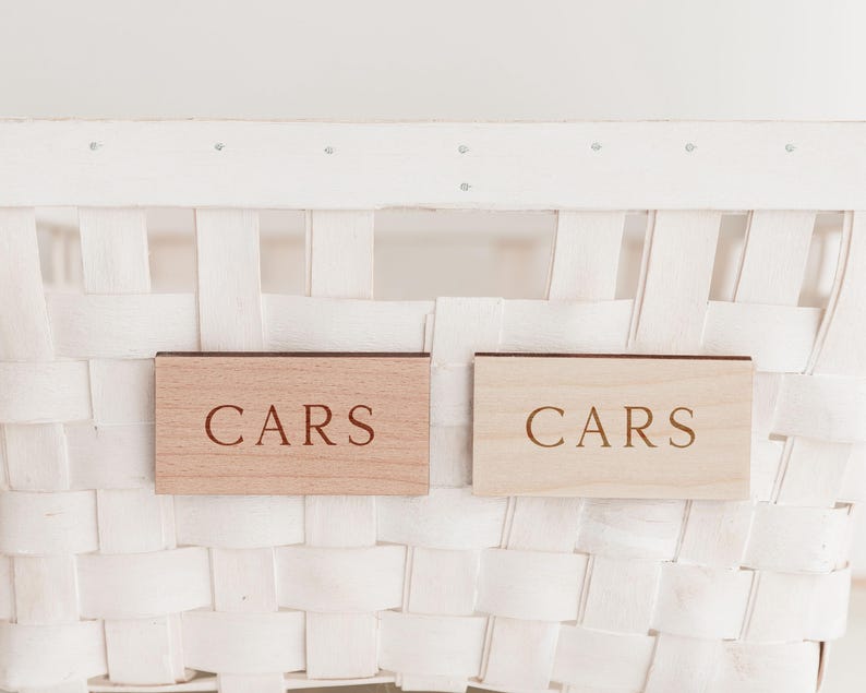 Baby Children's Nursery Toy Wooden Labels | Wooden Storage Labels | Playroom Storage Tags | Playroom Nursery Organisation | Trofast Labels image 4