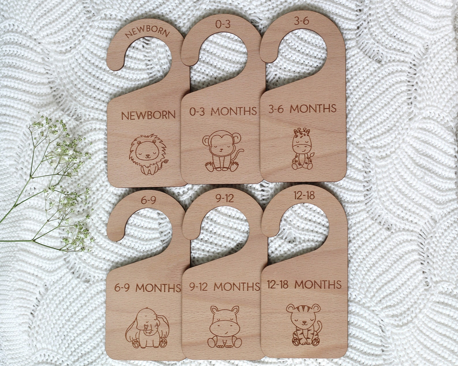 Closet Doodles Baby Clothing Dividers – Set Of 6 Floral Dividers For 1.25" Rods
