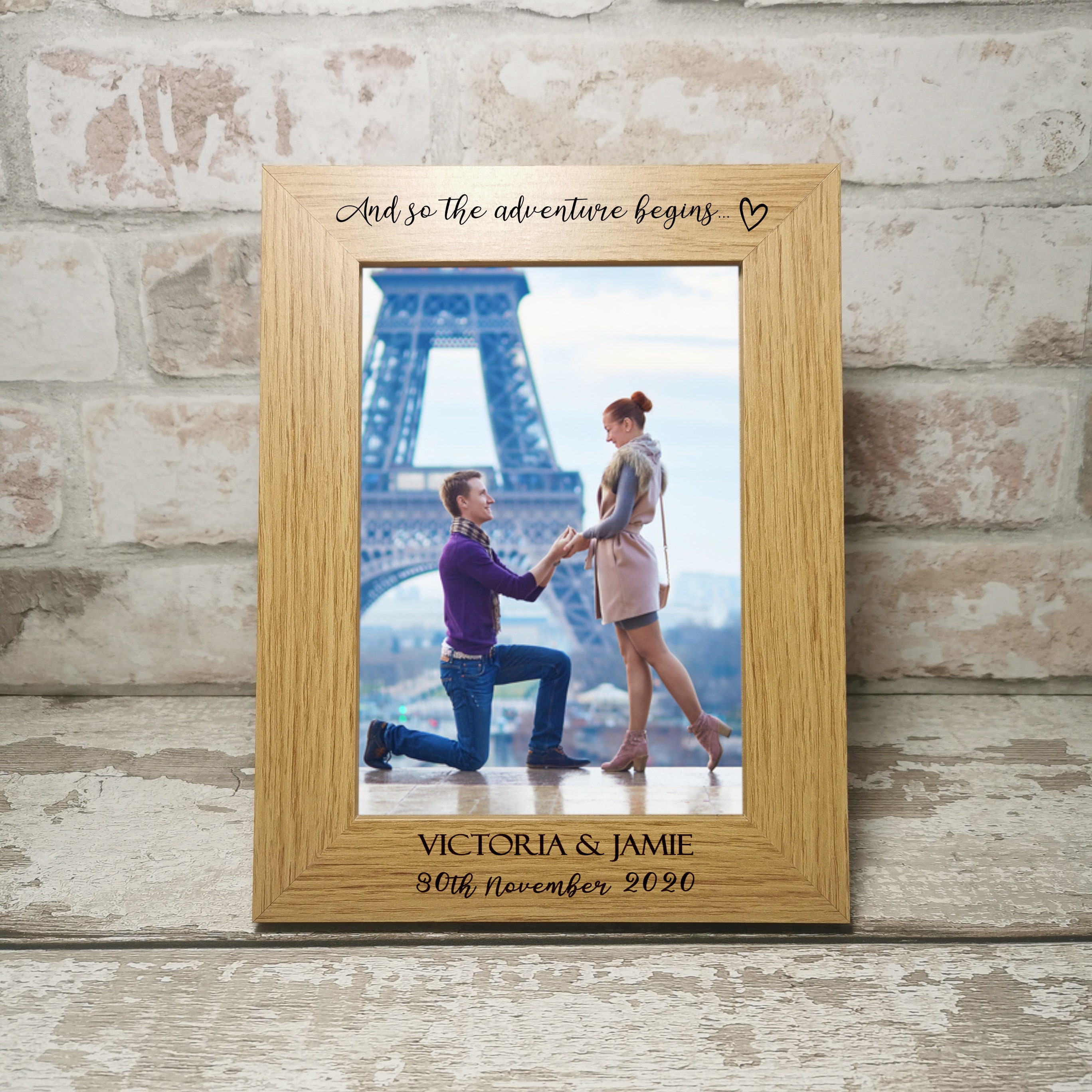 Personalised Engagement Photo Frame Engraved 7x5 Picture Etsy