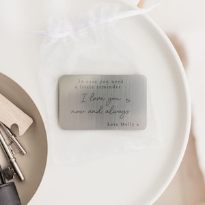 Inserto de billetera personalizado / Regalo grabado para él / Regalo de San Valentín / Regalo de cumpleaños / Regalo para pareja, novio, esposo o pareja imagen 5