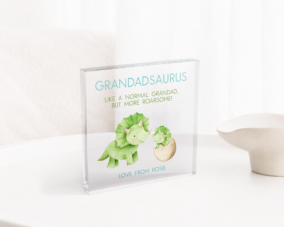 Grandadasaurus Card Grandad Gift | Dinosaur Grandad Acrylic Keepsake | Father's Day Gift ...