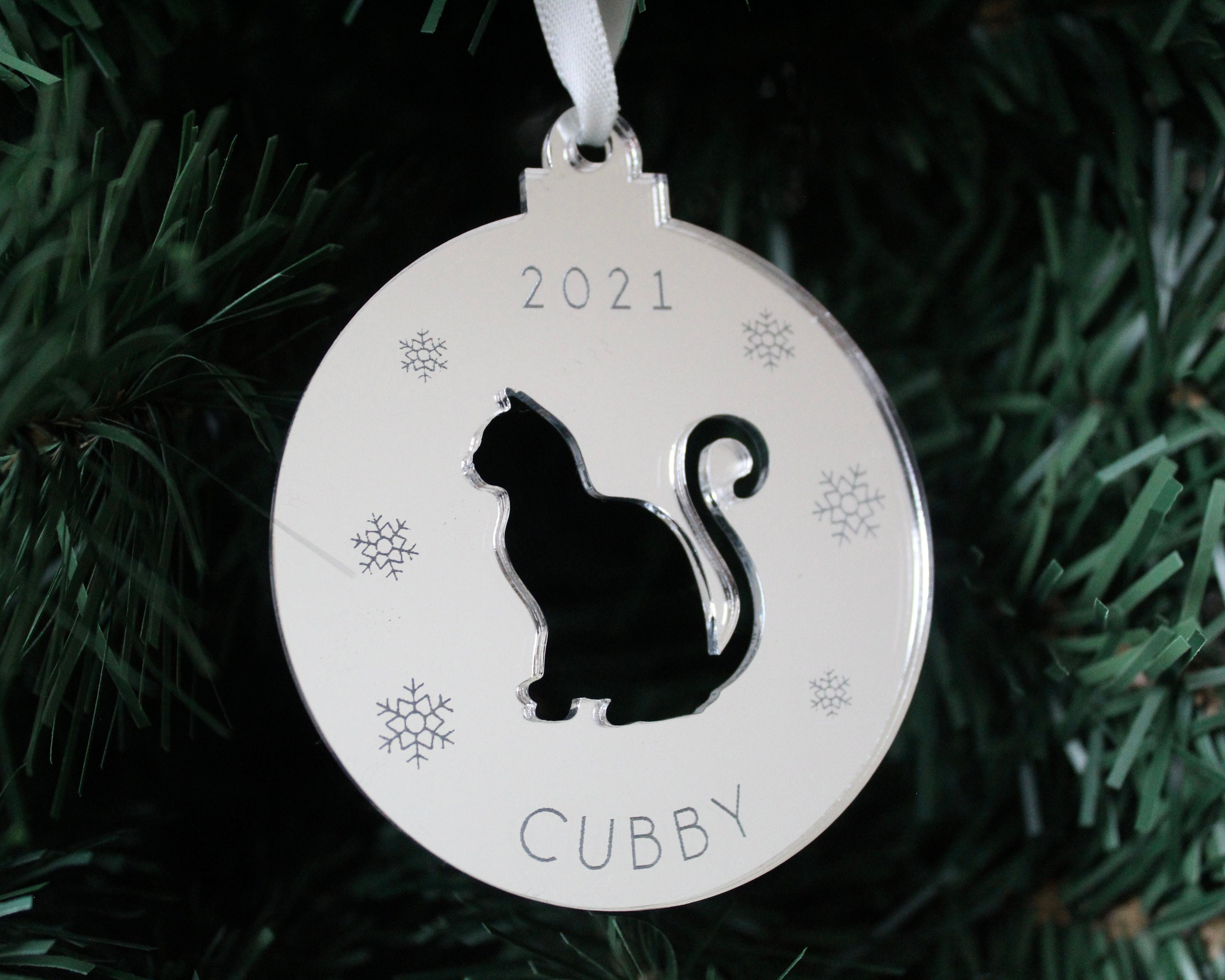 Personalised Cat Christmas Tree Decoration Cat Christmas - Etsy UK
