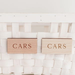 Toy Wooden Labels | Wooden Toy Storage Labels | Playroom Storage Tags | Playroom Nursery Organisation | Trofast Labels | Toy Storage image 4