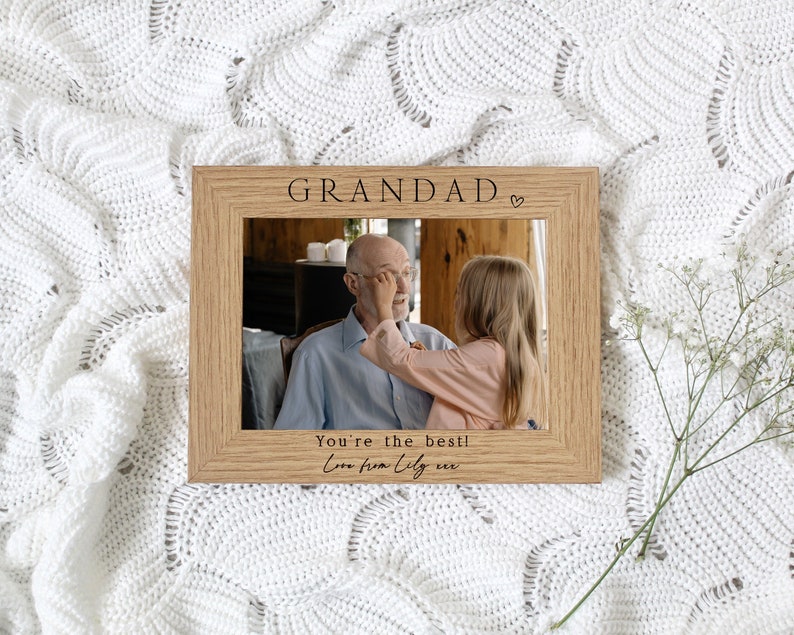 Grandad - You're The Best | Personalised Engraved Photo Frame | For 7x5 or 6x4 inch Picture | Ideal Father's Day Gift 