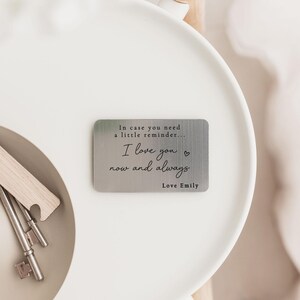 Inserto de billetera personalizado / Regalo grabado para él / Regalo de San Valentín / Regalo de cumpleaños / Regalo para pareja, novio, esposo o pareja imagen 2