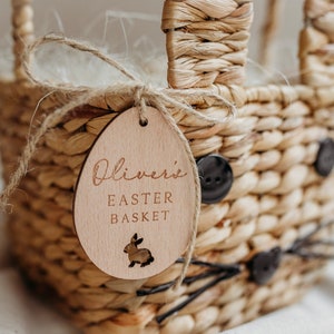 Personalised Engraved Easter Basket Tags Easter Keepsake Decoration Wooden Baby Easter Gift Easter Egg Hunt Labels Easter Bunny Tag image 2