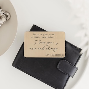 Inserto de billetera personalizado / Regalo grabado para él / Regalo de San Valentín / Regalo de cumpleaños / Regalo para pareja, novio, esposo o pareja Oro