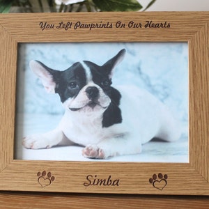 Personalised 7x5 Dog Memorial Photo Frame & Wooden Plaque - Pet Keepsake - Picture Frame