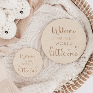 Baby Arrival Sign Welcome to the World Hello World L Engraved Name ...