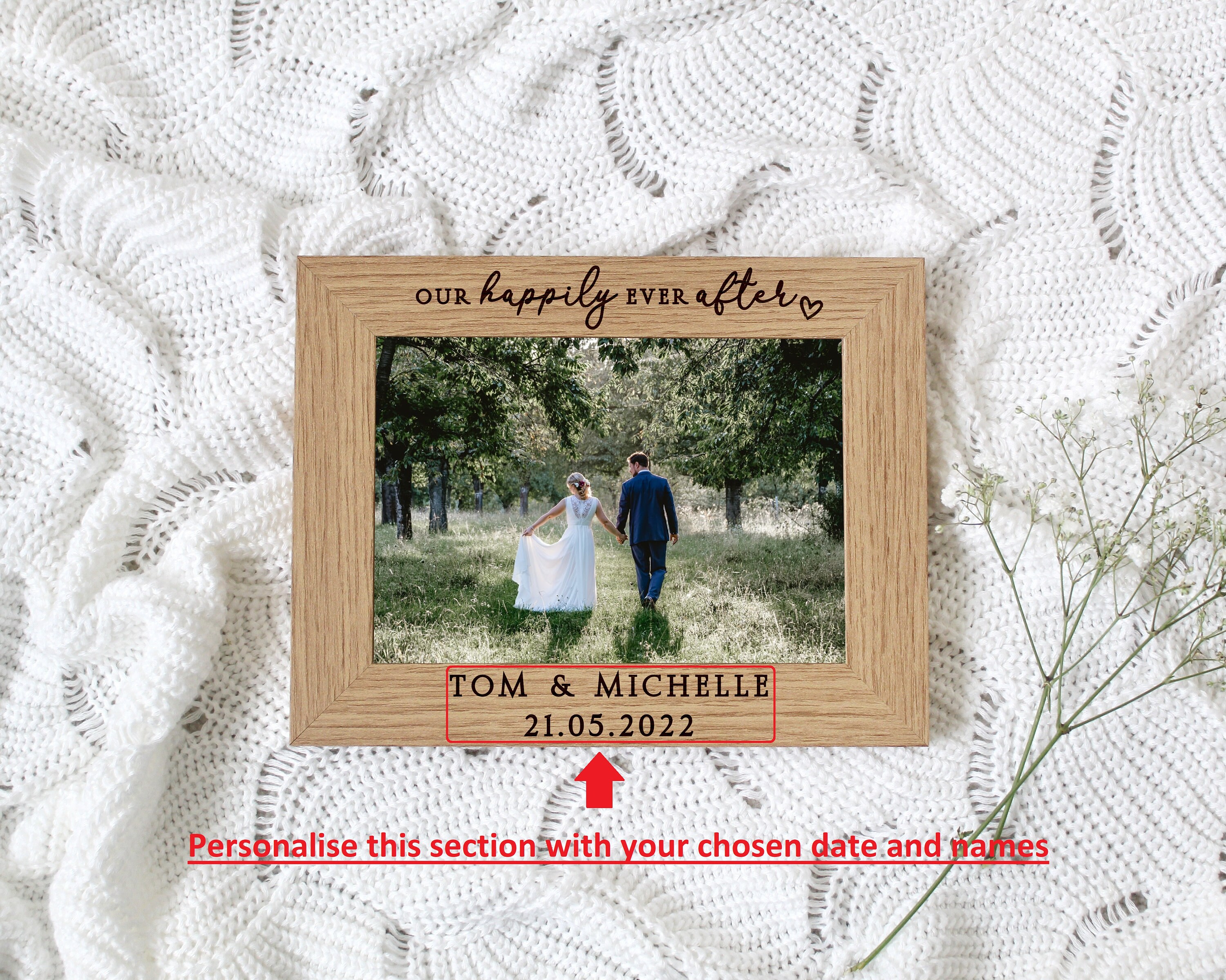Our HAPPILY EVER AFTER Personalised Photo Frame Engraved