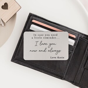 Inserto de billetera personalizado / Regalo grabado para él / Regalo de San Valentín / Regalo de cumpleaños / Regalo para pareja, novio, esposo o pareja imagen 3