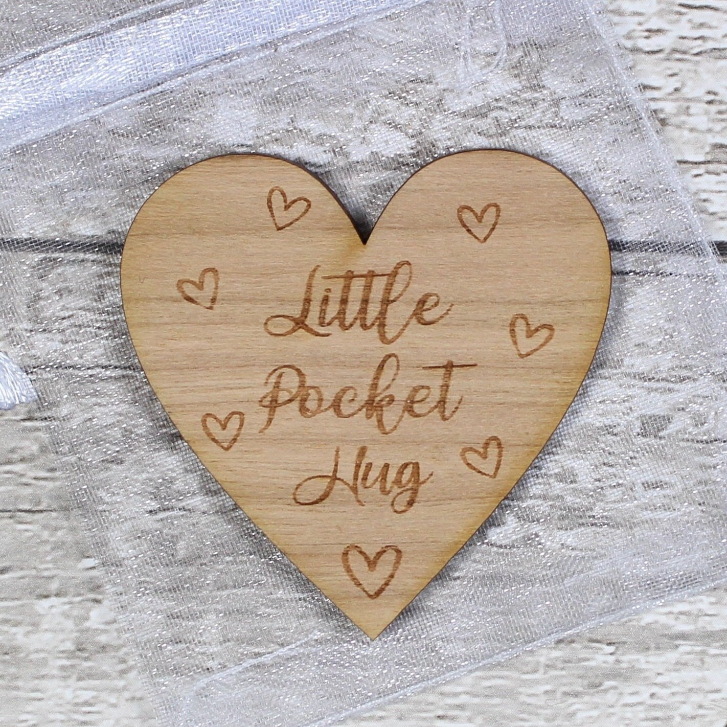 Hug Token Send a Little Pocket Hug Wooden Heart Token Etsy