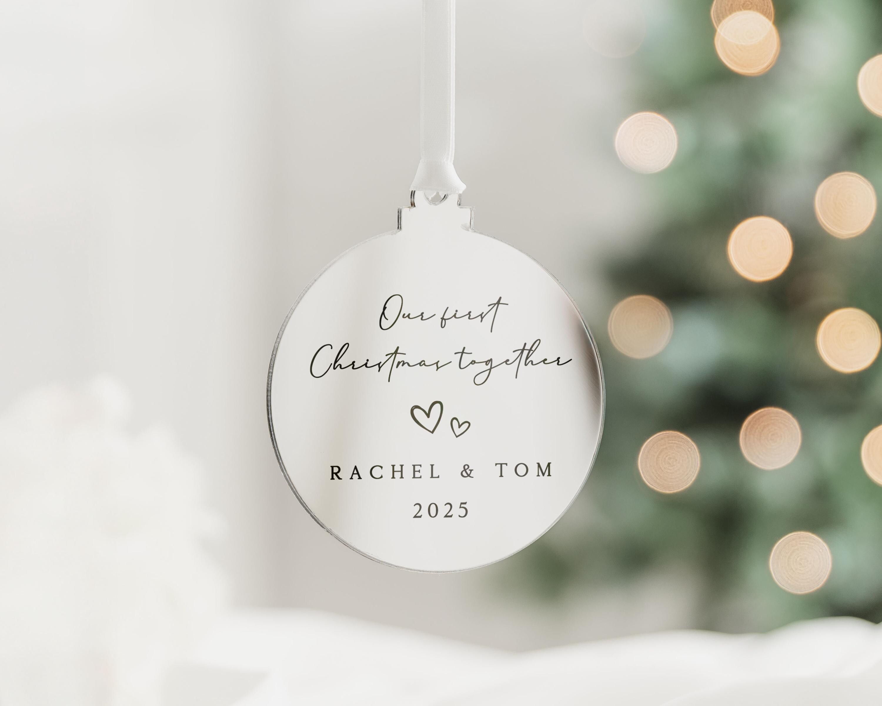 Boule De Noël Personnalisable Avec Photo - En Cristal, Formes Ronde Ou Cœur, Gravure Photo/text - Cadeau Personnalisé Pour Famille, Couple, Ami