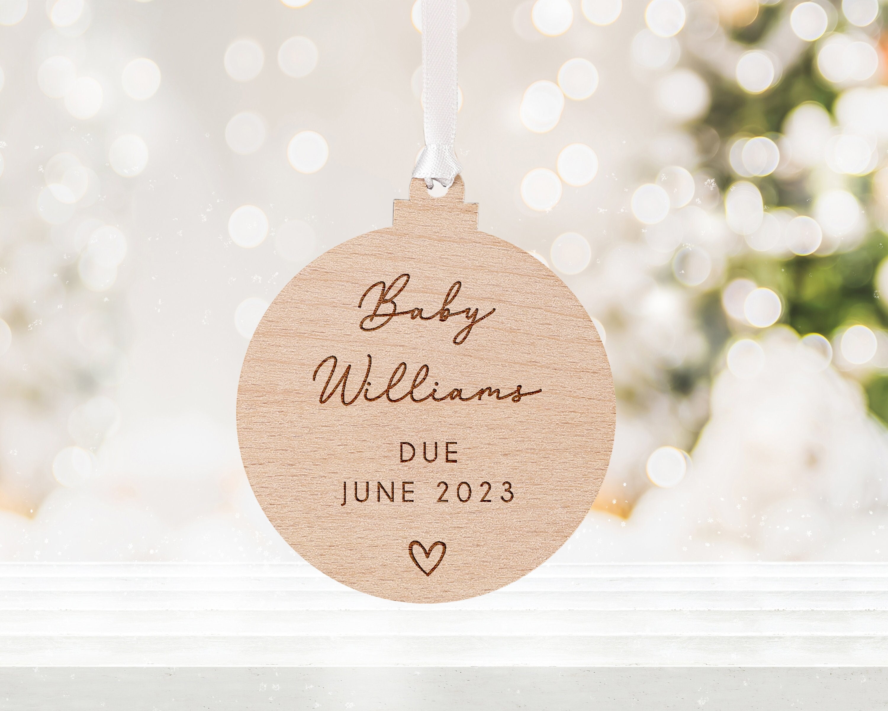 Christmas bauble pregnancy announcement sale