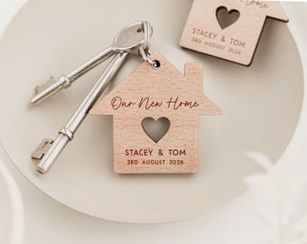 Eerste huiscadeau-sleutelhangers | Onze eerste sleutelhangers voor thuis | My First Home Keepsake-sleutelhangers | Cadeau eerste huis voor stel | New Home-sleutelhangers