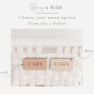 Baby Children's Nursery Toy Wooden Labels | Wooden Storage Labels | Playroom Storage Tags | Playroom Nursery Organisation | Trofast Labels image 7